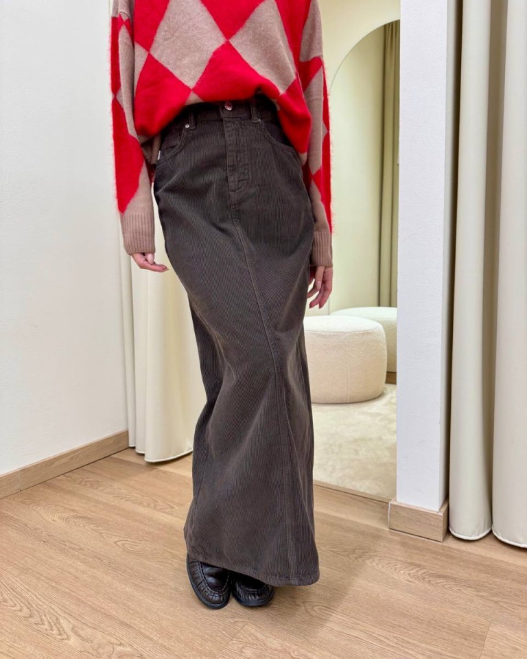 Gonna OLIVIA in velluto rocciatore moro Vicolo Shop Online Gonna OLIVIA in velluto rocciatore moro Vicolo