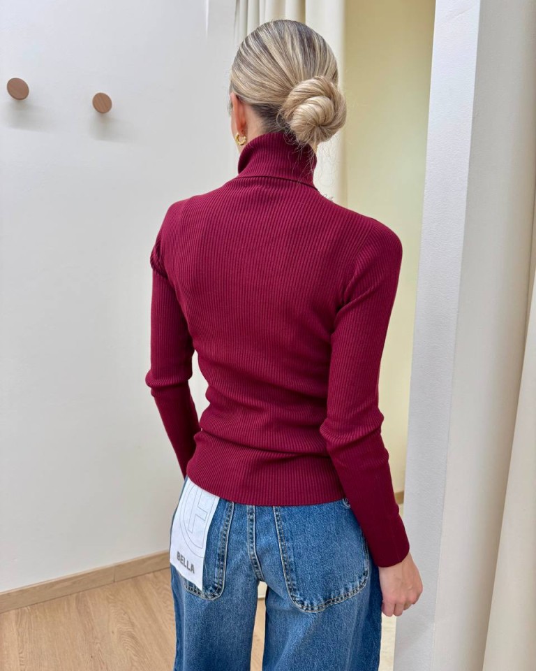 Dolcevita a costine marsala Kontatto Shop Online Dolcevita a costine marsala Kontatto