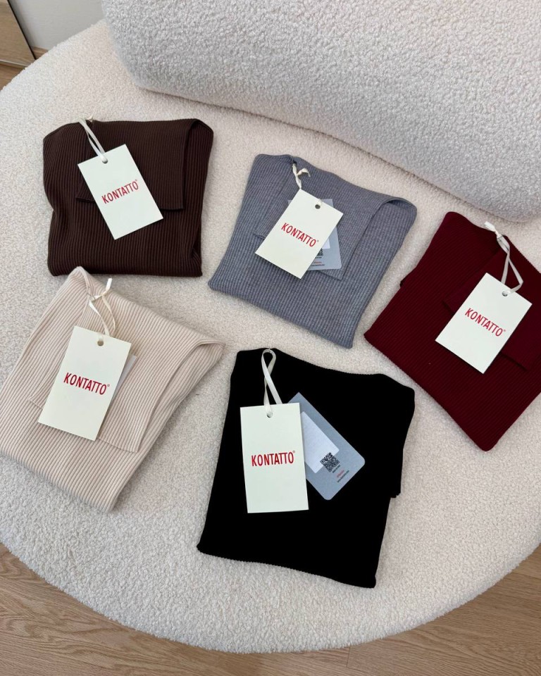 Dolcevita a costine grigio mélange Kontatto Shop Online Dolcevita a costine grigio mélange Kontatto