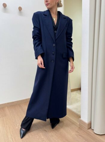 Shop Online Cappotto lungo monopetto blu Mar De Margaritas