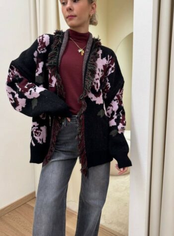 Shop Online Cardigan SIERRA rose nero e rosa Kontatto