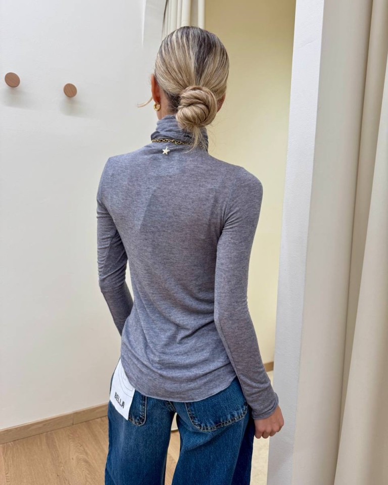 Maglia second skin collo alto grigio melange Souvenir Shop Online Maglia second skin collo alto grigio melange Souvenir
