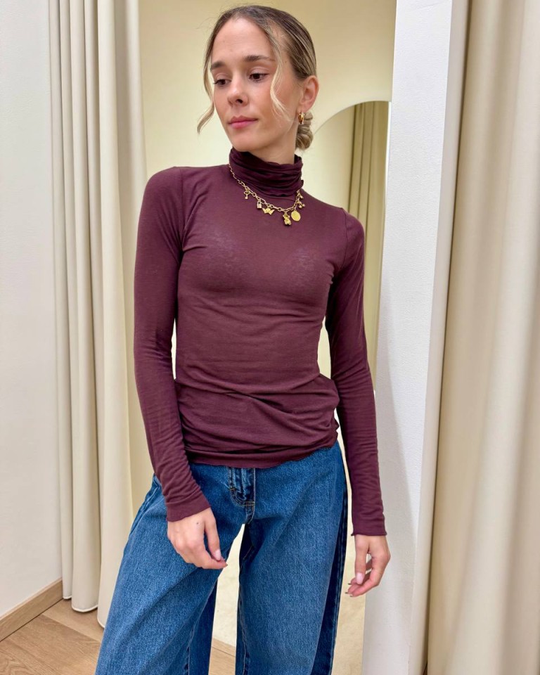 Maglia second skin collo alto bordeaux Souvenir Shop Online Maglia second skin collo alto bordeaux Souvenir