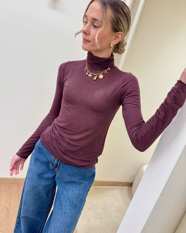 Maglia second skin collo alto bordeaux Souvenir Shop Online Maglia second skin collo alto bordeaux Souvenir