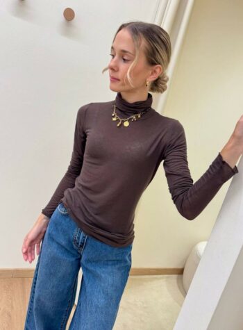 Shop Online Maglia second skin collo alto moro Souvenir