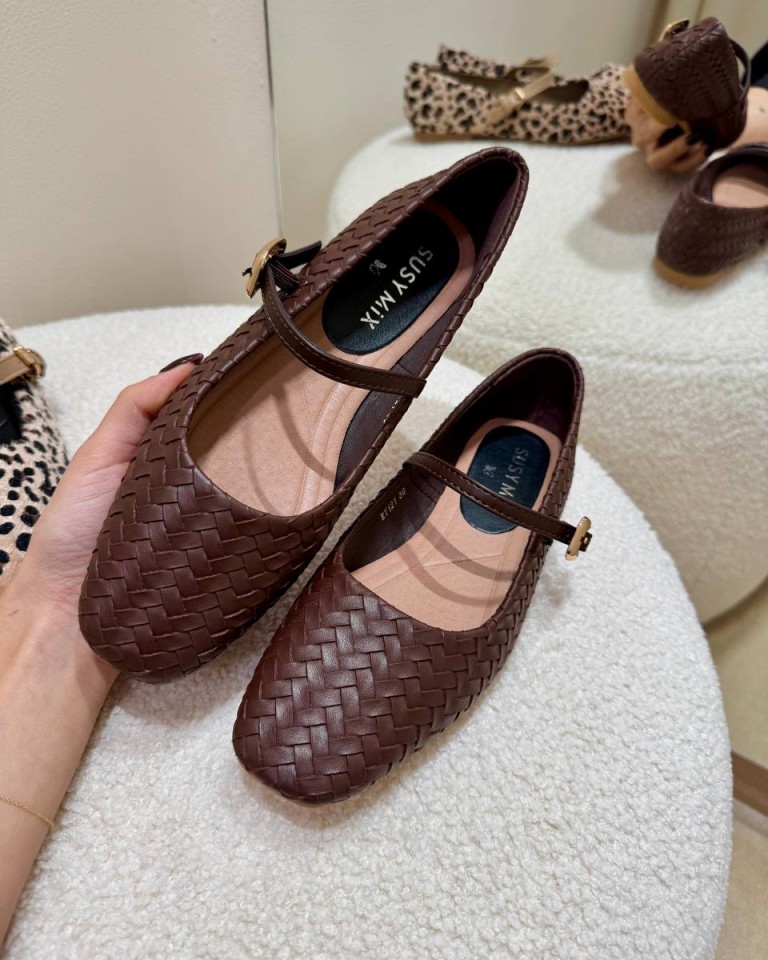 Mary jane ecopelle intrecciata moro Susy Mix Shop Online Mary jane ecopelle intrecciata moro Susy Mix