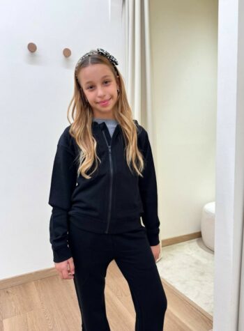 Shop Online Felpa con cappuccio e zip nera Name It
