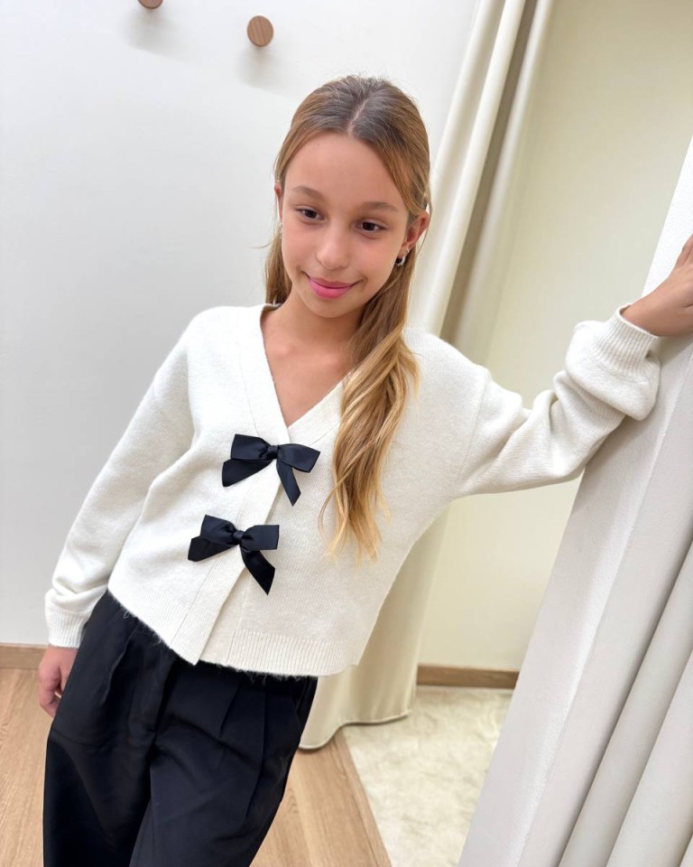 Cardigan con fiocchi in raso panna Name It Shop Online Cardigan con fiocchi in raso panna Name It