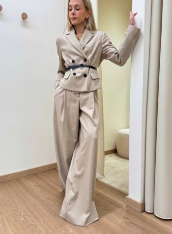 Shop Online Completo Fabiana giacca e pantalone beige Souvenir