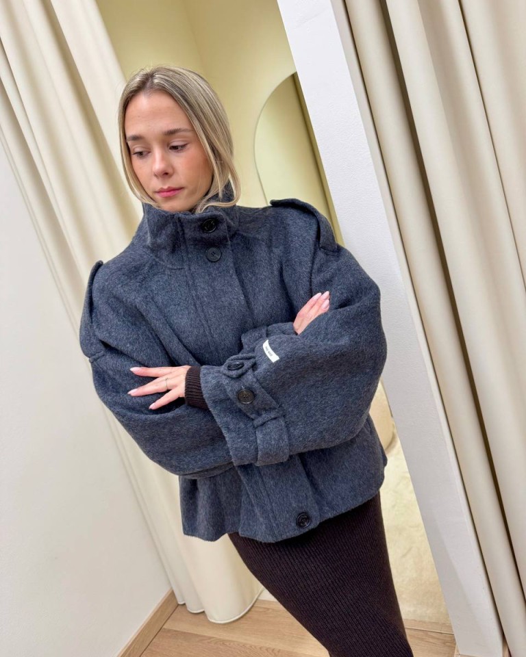 Cappotto Hand Made manica pipistrello grigio Kontatto Shop Online Cappotto Hand Made manica pipistrello grigio Kontatto