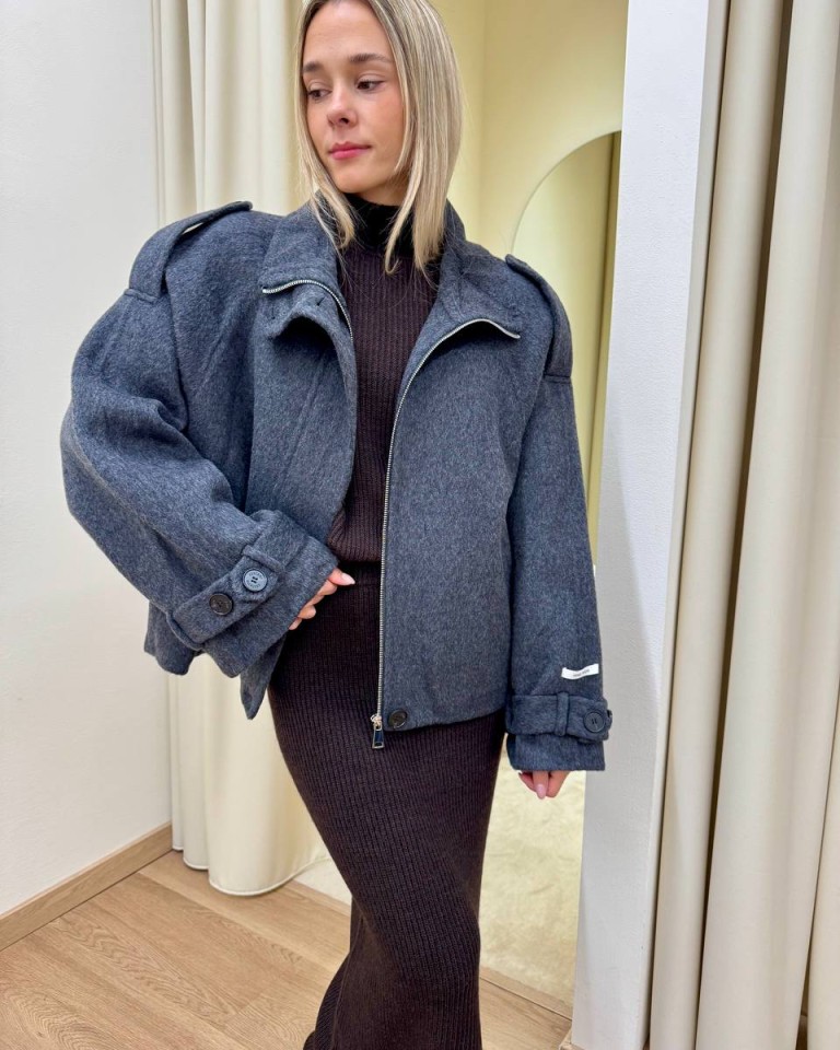 Cappotto Hand Made manica pipistrello grigio Kontatto Shop Online Cappotto Hand Made manica pipistrello grigio Kontatto