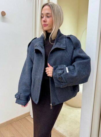 Shop Online Cappotto Hand Made manica pipistrello grigio Kontatto