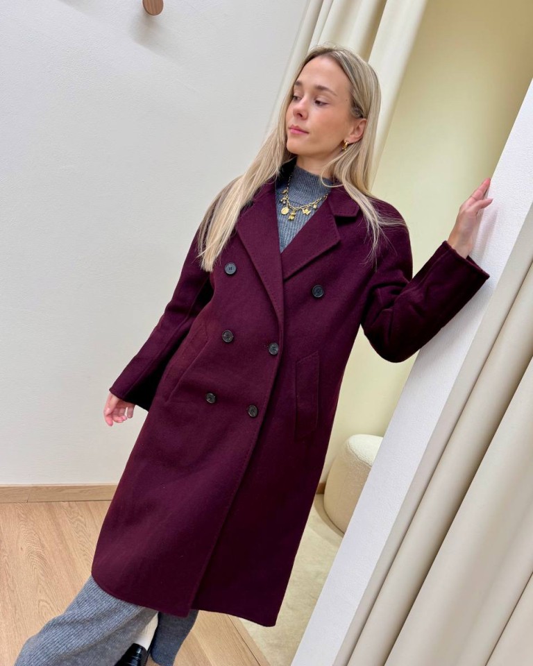 Cappotto Hand Made lungo doppiopetto bordeaux Kontatto Shop Online Cappotto Hand Made lungo doppiopetto bordeaux Kontatto