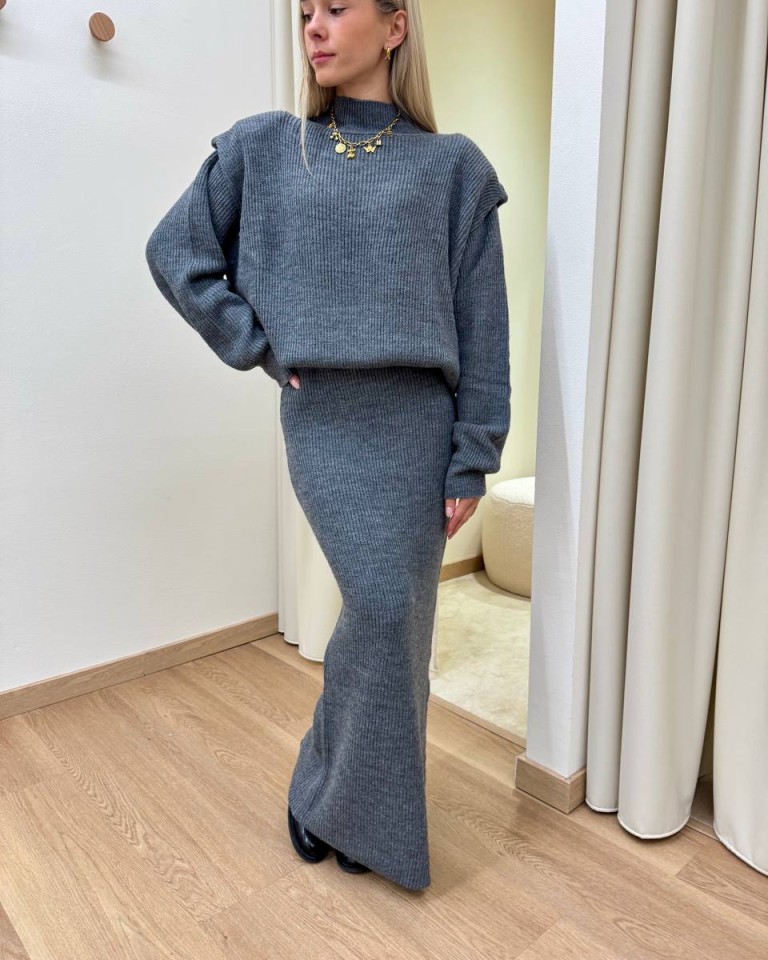 Maglione spalline imbottite grigio Kontatto Shop Online Maglione spalline imbottite grigio Kontatto