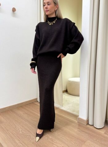 Shop Online Maglione spalline imbottite moka Kontatto